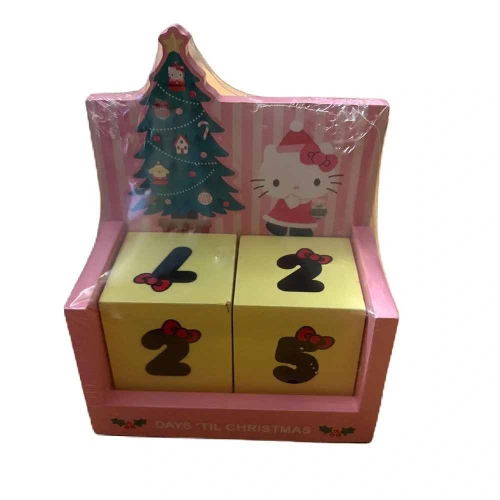 Hello Kitty Holiday Countdown Blocks NEW Christmas Pink Tree Yellow